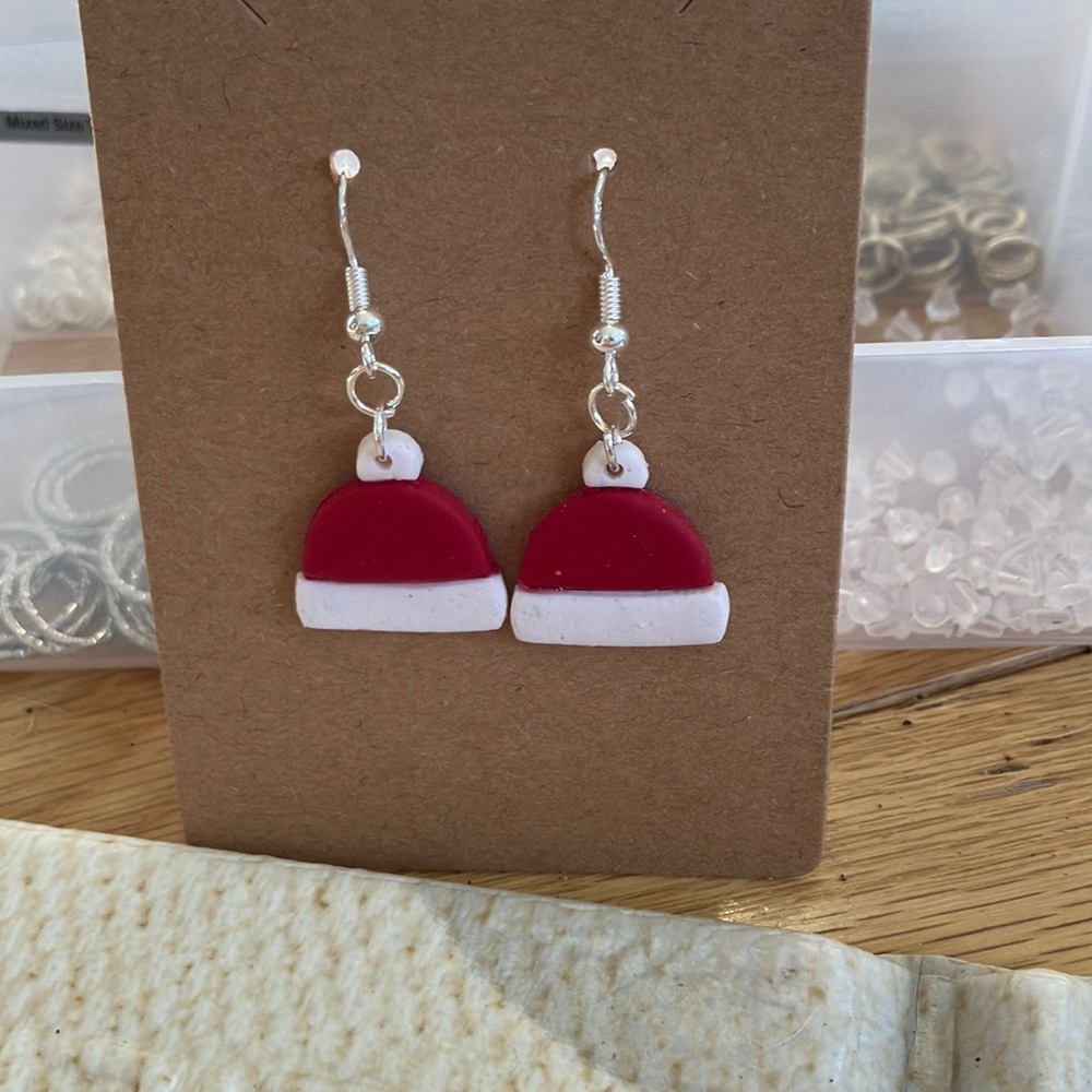 Winter Hat Earrings Polymer Clay